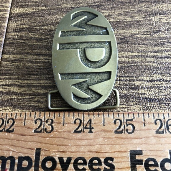 VTG MPM Hit Line USA Oval Belt Brass Tone Buckle - Picture 7 of 8
